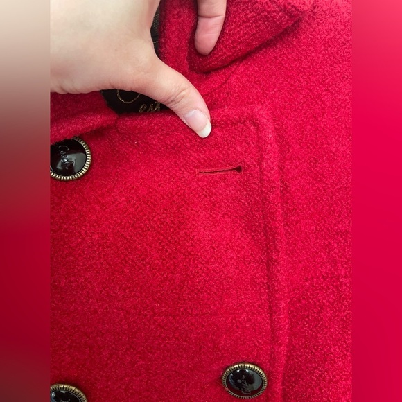 COACH vibrant red double breasted peacoat | XS - Picture 4 of 12